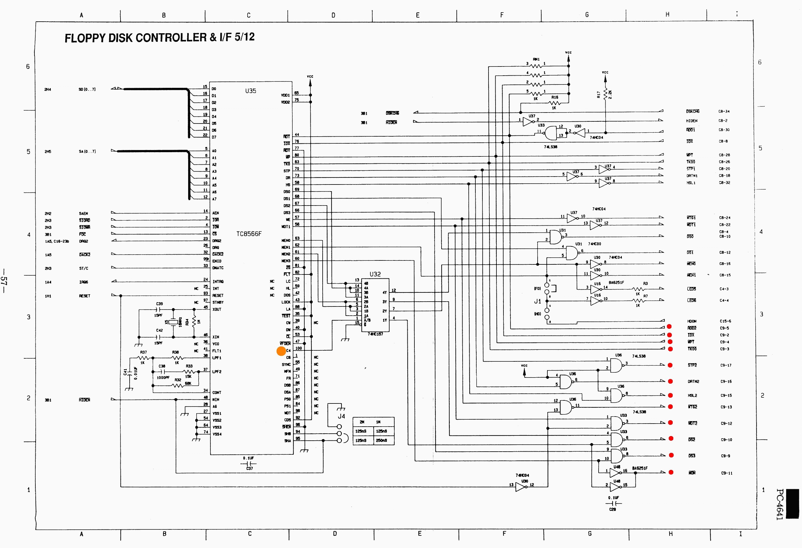 Sharp PC-4641 FDD Controller Schematic