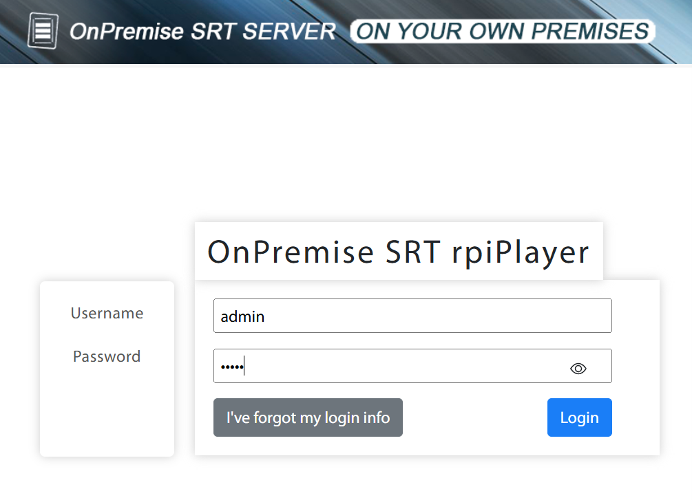 SRT Player Login