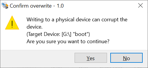 Win32 Disk Imager overwrite